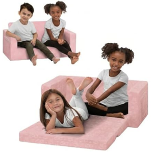 Delta Children Sherpa 2-Seat Flip Kid's Convertible Flip Sofa Lounger