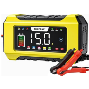 Nexpeak 15A Smart 12V/24V LiFePO4 Battery Charger & Maintainer