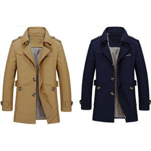 Men's Spring Trench Coat Windbreaker