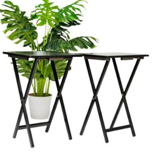 Mainstays Set of 2 Rubberwood Folding TV Tray Tables