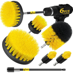 6-Pack Drill Brush Power Scrubber Cleaning Attachment Set