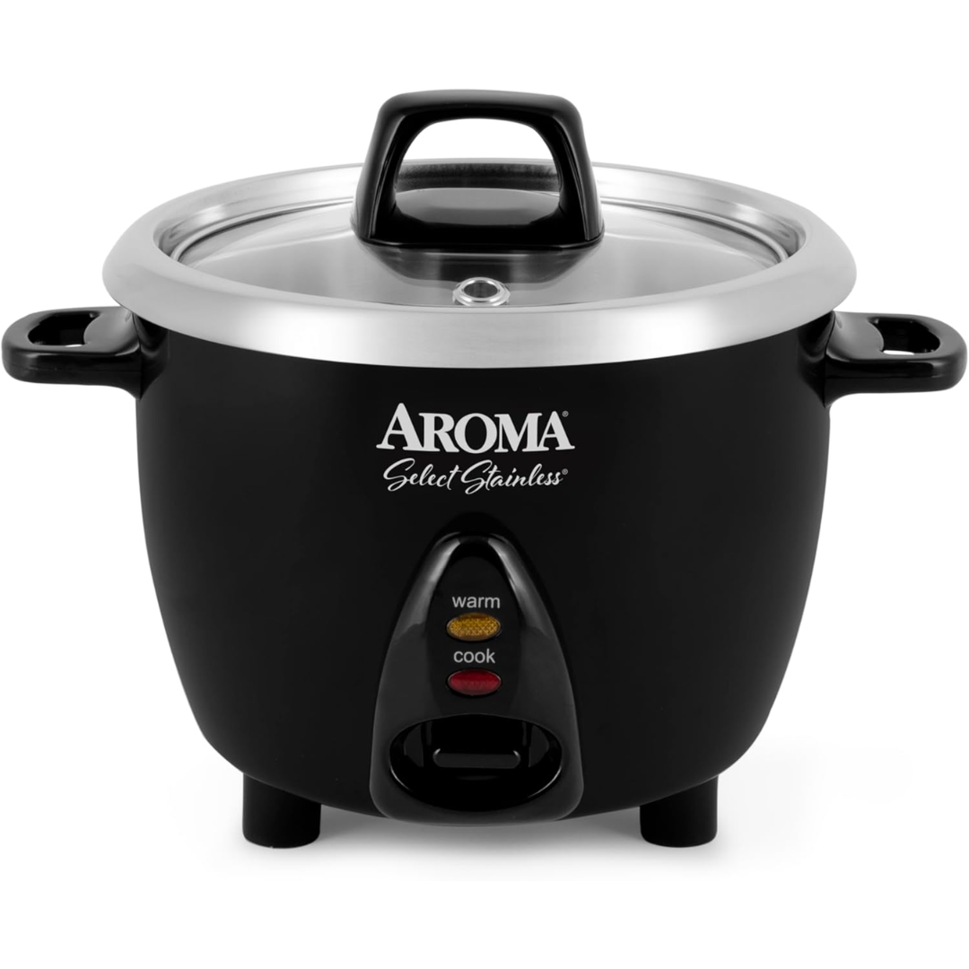 Aroma 3-Cup Stainless Steel Rice Cooker