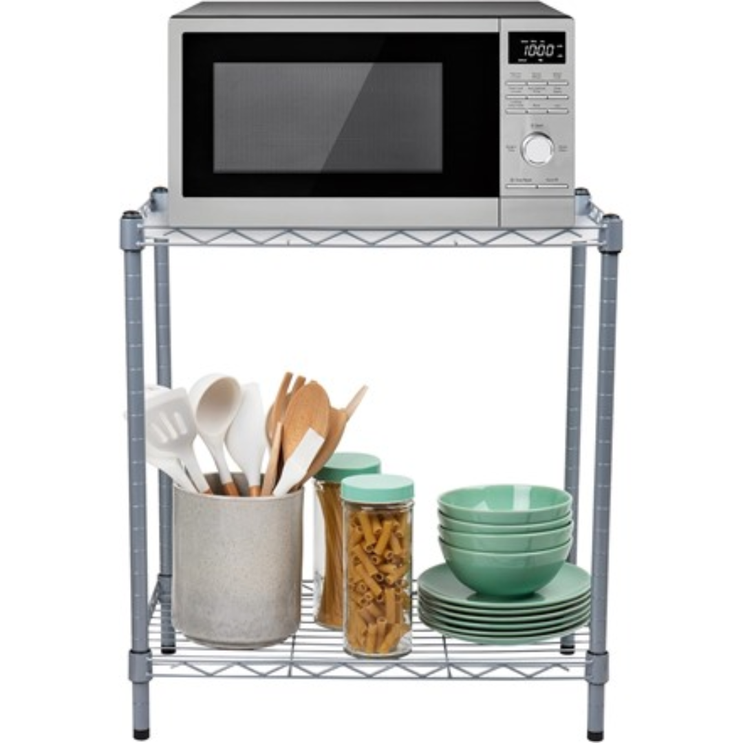Mind Reader 2-Tier Microwave Metal Shelf