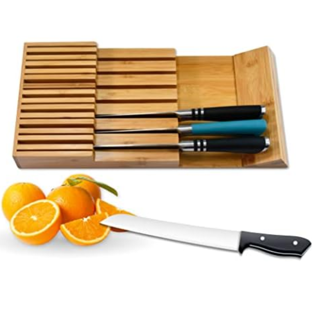 Bamboo 15 Knife Drawer Organizer