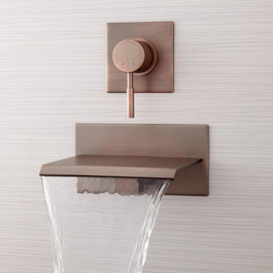 Wall Mount Single Control Tub Faucet w/Waterfall Spout