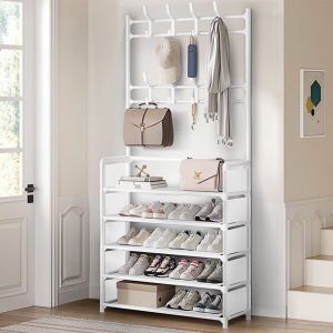 5-Tier Metal Shoe & Coat Rack