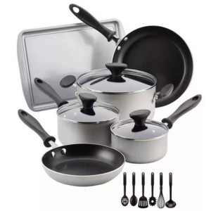 Farberware 15-Piece Aluminum Nonstick Cookware Set