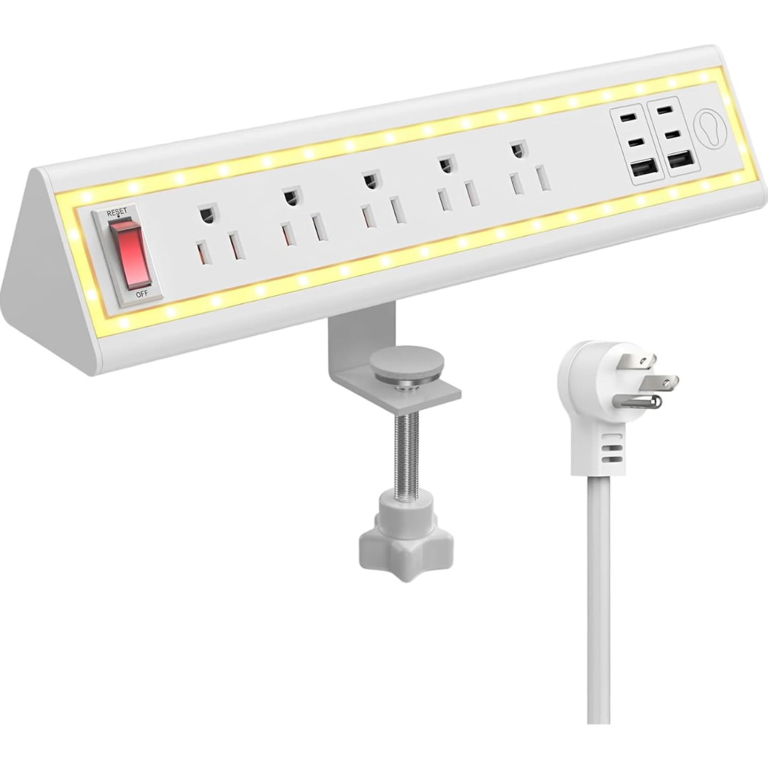 Fast Charging 40W Desk Clamp Power Strip