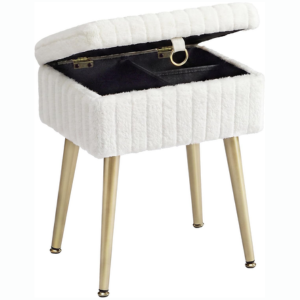 Faux Fur Vanity Stool Chair