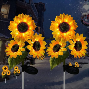 2-Piece Solar Sunflower Garden Lights