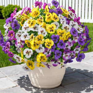 Artificial 20-Piece Outdoor Pansy Flowers