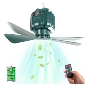 Cordless Camp Hanging Fan w/Light