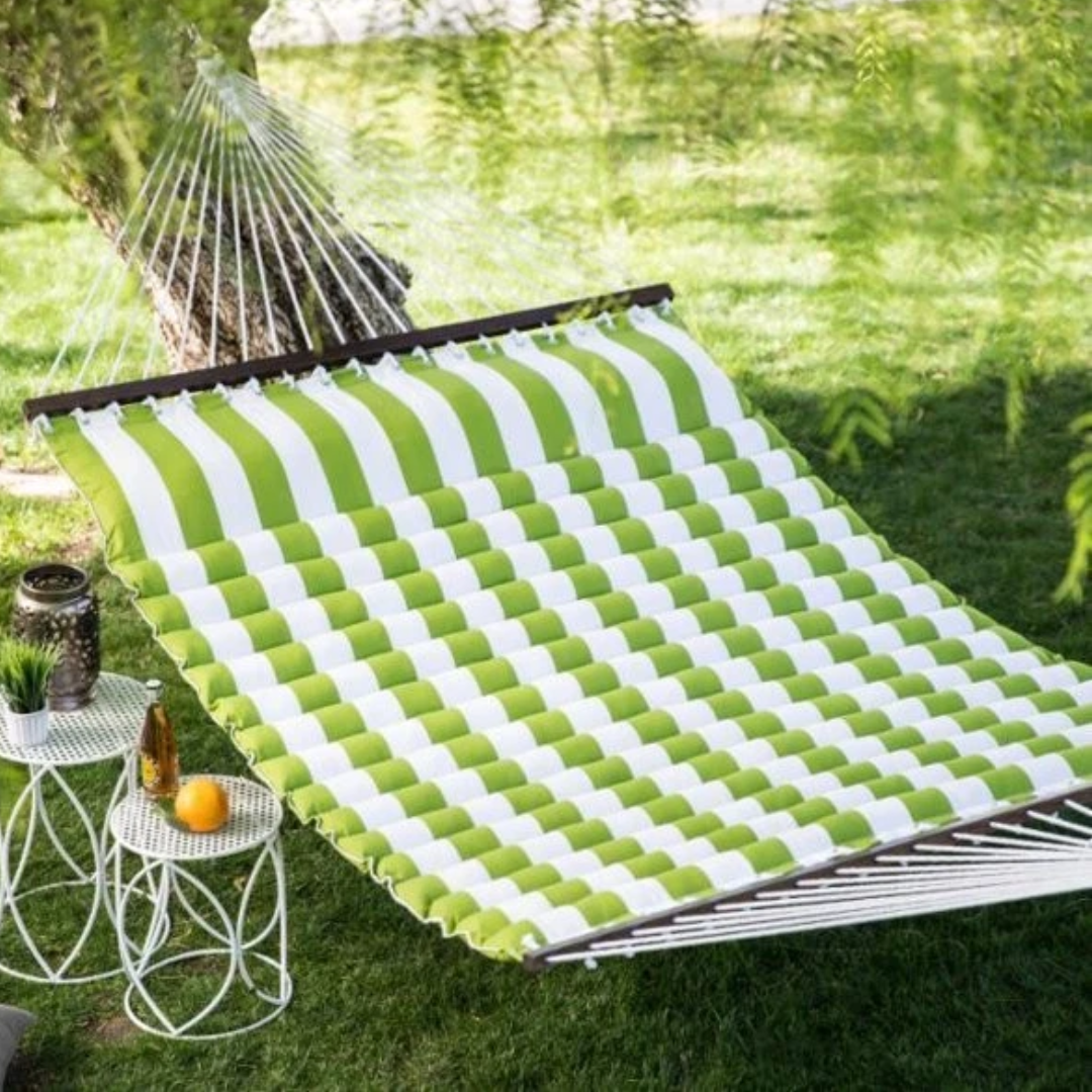 Coral Coast Green Stripe Pillow Top Hammock