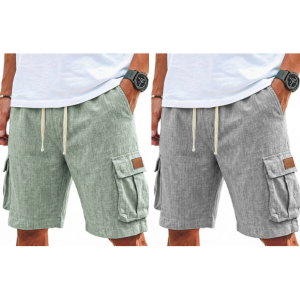 2-Piece Men's Linen Beach Shorts