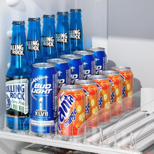 30-Can Self-Pushing Fridge Drink Organizer