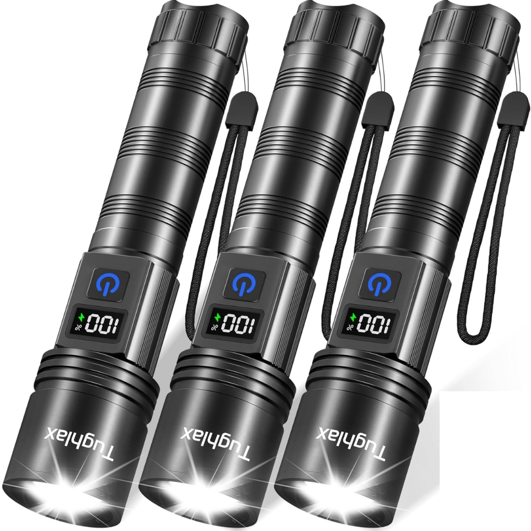 3-Pack 5-Mode Rechargeable Flashlights
