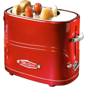 Nostalgia 2-Slot Hot Dog & Bun Toaster w/Mini Tongs