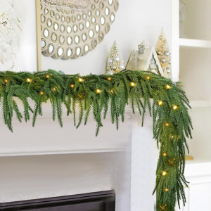 2-Pack 6' Pre-lit Norfolk Pine Garland