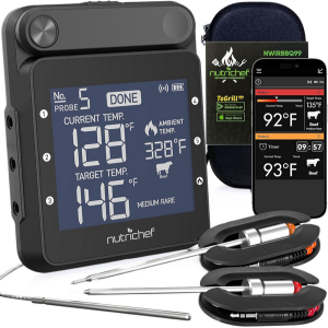 NutriChef WiFi Grill Meat Thermometer w/App