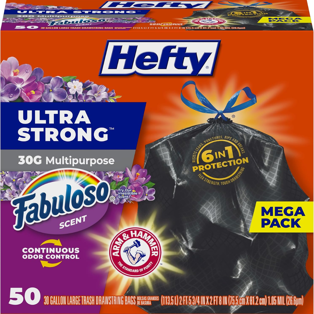 Hefty 50-Count 30-Gal. Ultra Strong Trash Bags