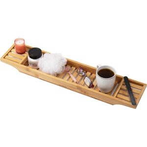 Mind Reader Bamboo Bathtub Tray
