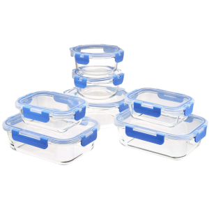 Amazon Basics 14-Piece Glass Food Storage Containers