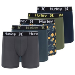 Hurley 5-Pack Men's Printed Boxer Briefs