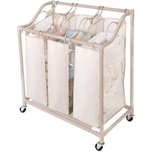 Rolling 3-Compartment Laundry Sorter