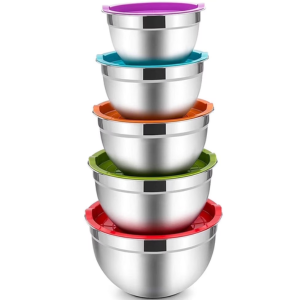 10-Piece Stainless Steel Mixing Bowls w/Lids