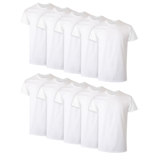 Hanes 10-Pack Men's Crew Neck T-Shirts