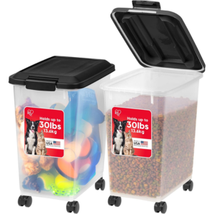 2-Pack Airtight 30lb Wheeled Storage Containers