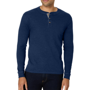 Hanes Beefyt Men's Long Sleeve Henley T-Shirts