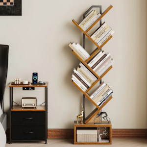 6-Tier Tree Bookshelf w/Storage