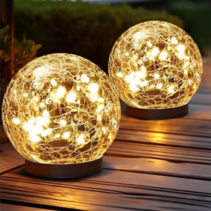 2-Pack Outdoor Solar Globe Lights