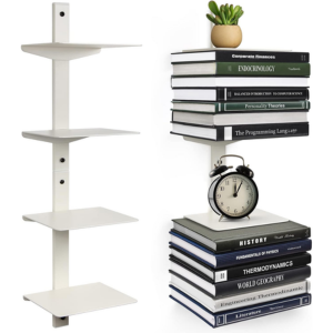 2-Pack 4-Tier Wall Mount Book Shelves