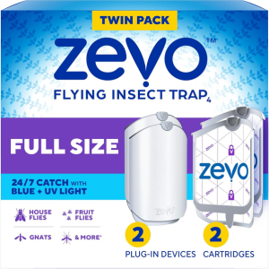 Zevo Flying 2-Plug-in Insect Traps & 2 Refill Cartridges