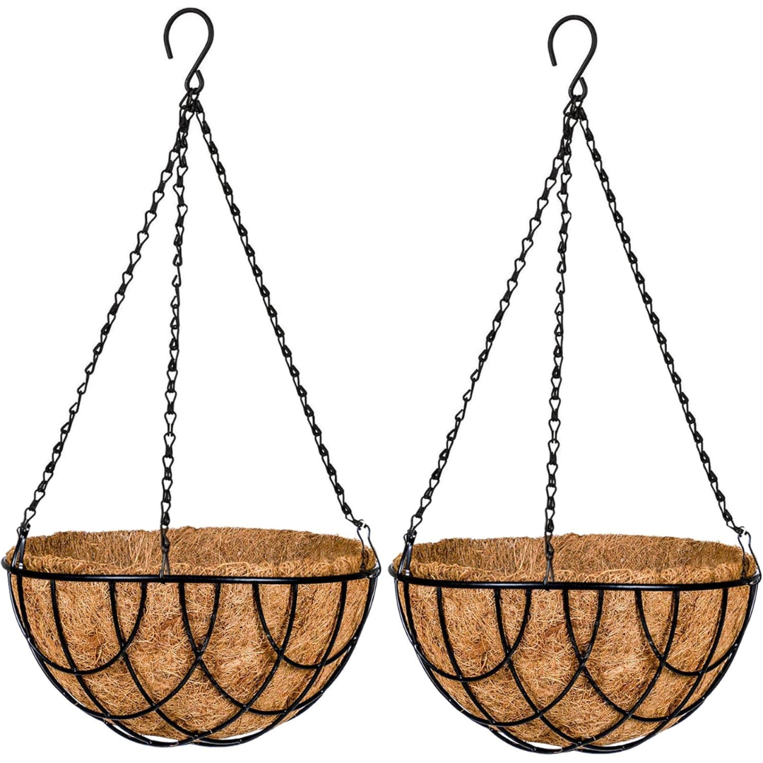 2-Pack Metal Hanging Planter Baskets
