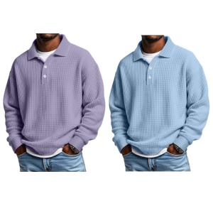 Men's Waffle Polo Shirt