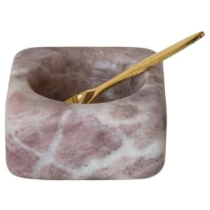 Marble Bowl w/Brass Spoon