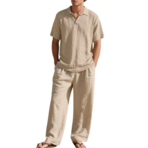 2-Piece Men's Linen Shirt & Pants Set