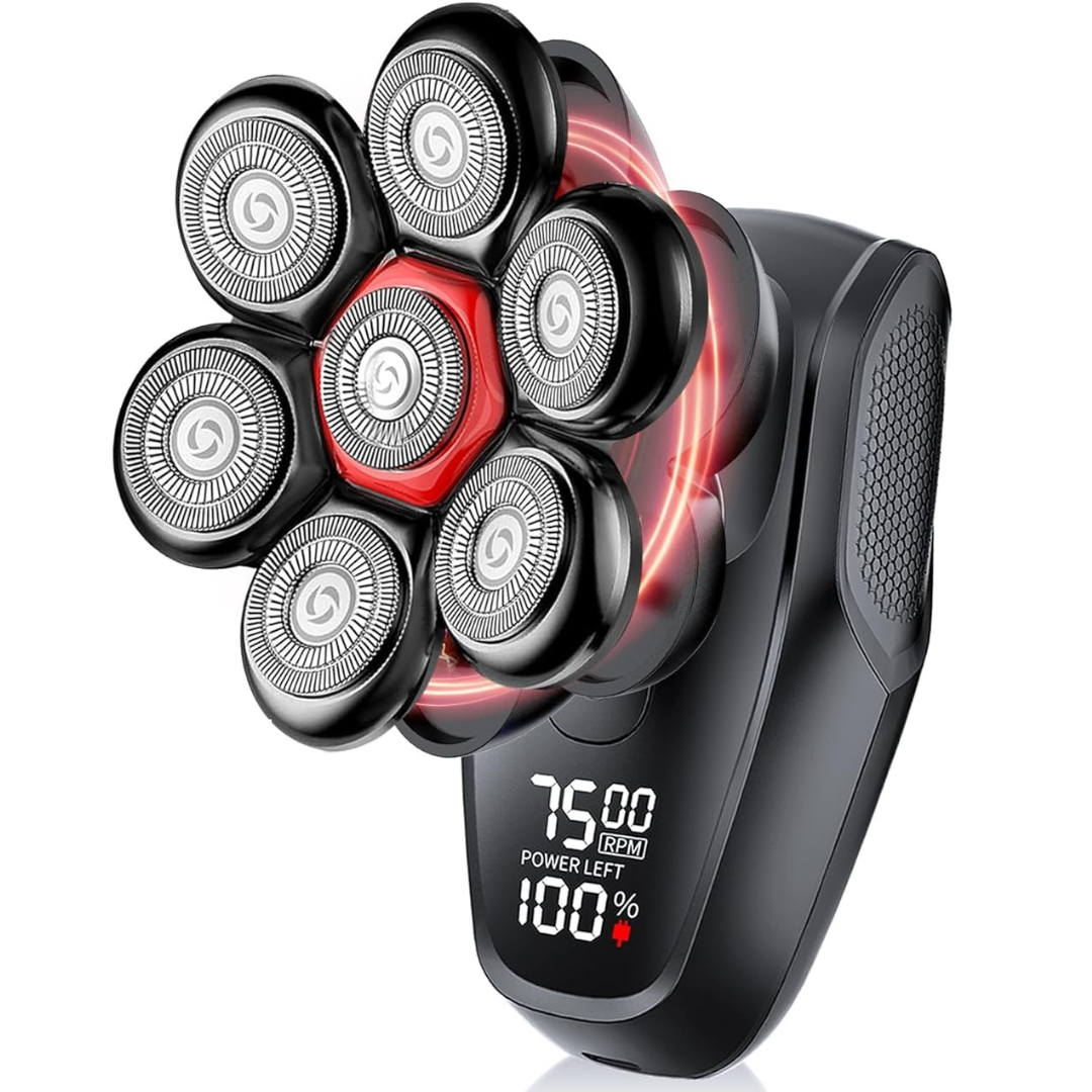 Rechargeable 7D IPX8 Waterproof Head Shaver Razor