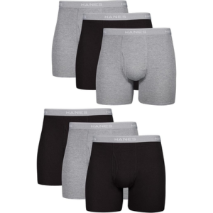 Hanes 6-Pack Cool & Breathable Cotton Boxer Briefs